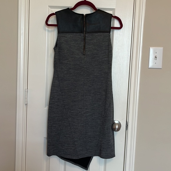 Derek Lam Asymmetrical Wool Blend Leather Dress - Picture 5 of 9